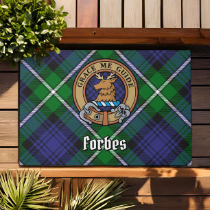 Paillasson Clan Forbes Crest sur Tartan