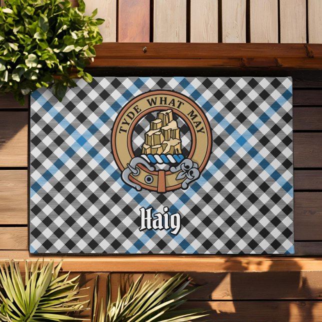 Paillasson Clan Haig Crest over Check Tartan (Créateur téléchargé)