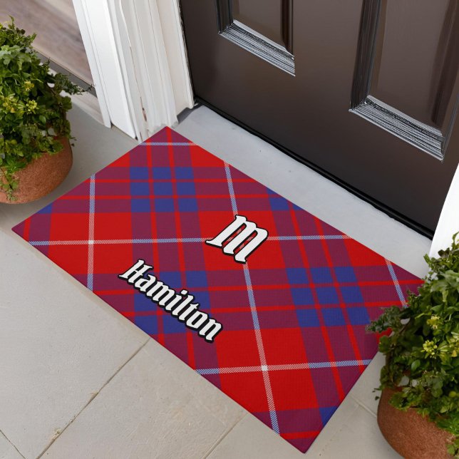 Paillasson Clan Hamilton Red Tartan Doormat (Créateur téléchargé)