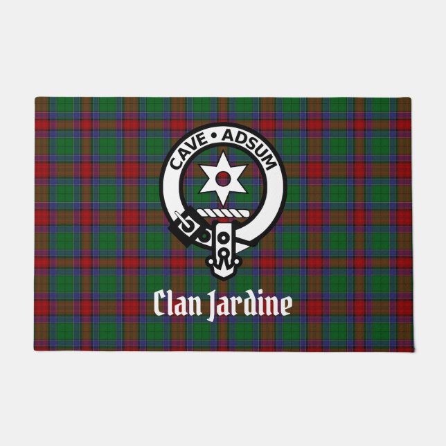 Paillasson Clan Jardine Crest Badge et Tartan (Devant)