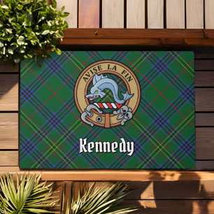 Paillasson Clan Kennedy Crest sur Tartan