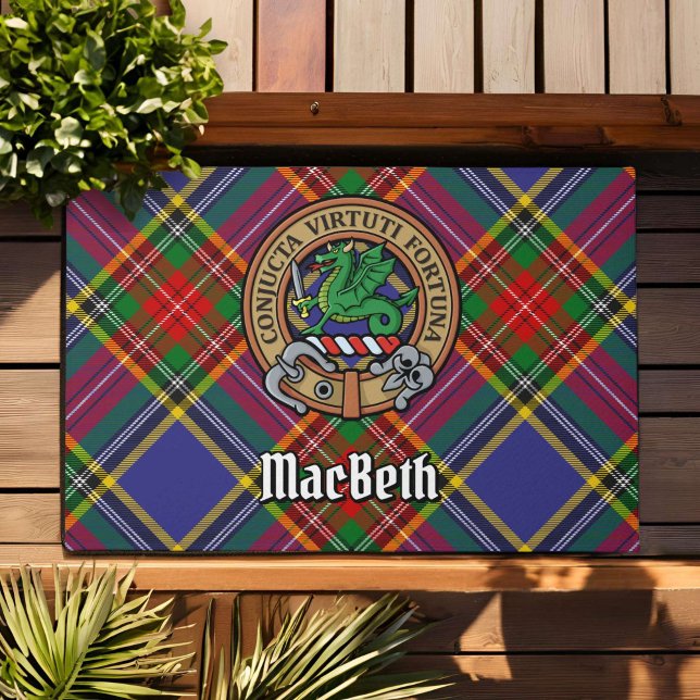 Paillasson Clan MacBeth Crest sur Tartan (Créateur téléchargé)