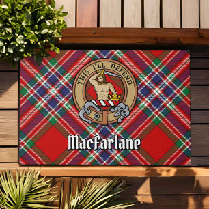 Paillasson Clan MacFarlane Crest sur Tartan