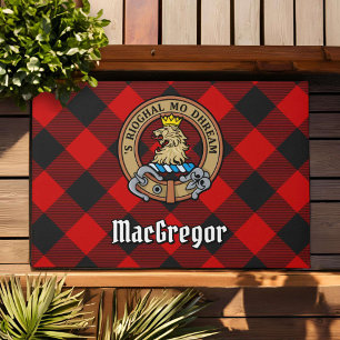 Paillasson Clan MacGregor Crest sur Rob Roy Tartan