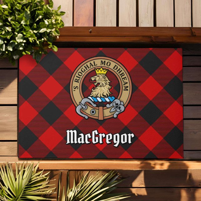 Paillasson Clan MacGregor Crest sur Rob Roy Tartan (Créateur téléchargé)