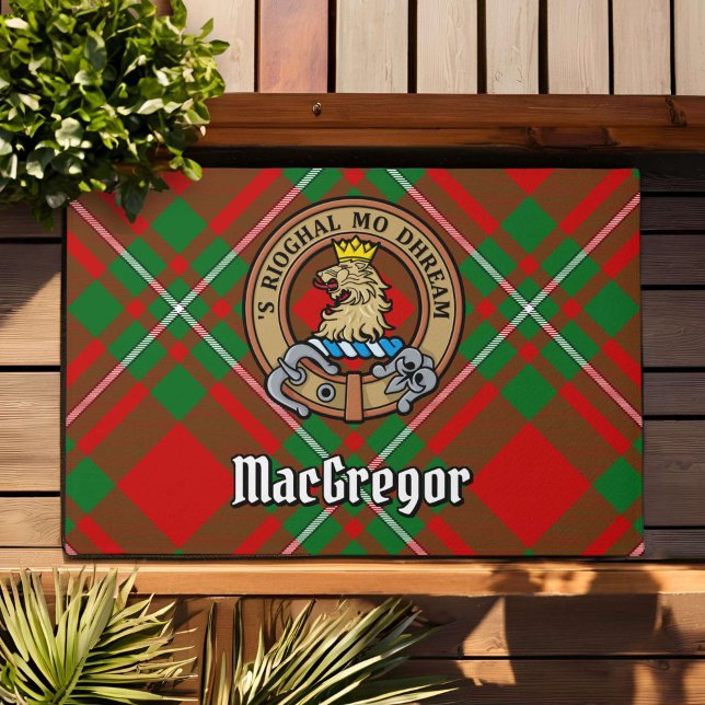 Paillasson Clan MacGregor Crest sur Tartan (Créateur téléchargé)