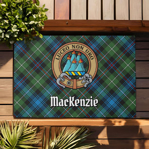 Paillasson Clan MacKenzie Crest sur Tartan