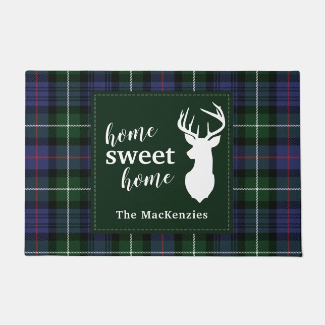 Paillasson Clan MacKenzie personnalisé Noël Tartan (Devant)