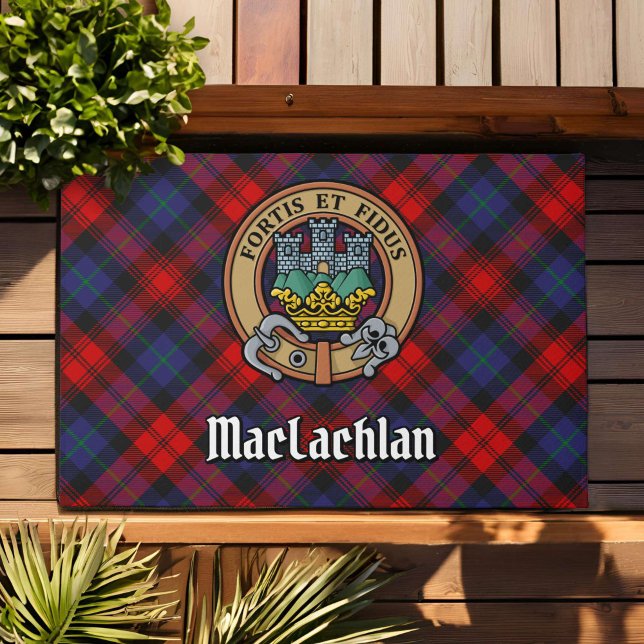 Paillasson Clan MacLachlan Crest sur Tartan (Créateur téléchargé)
