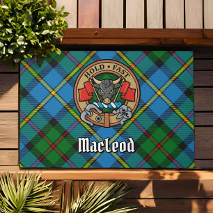 Paillasson Clan MacLeod Crest sur la chasse Tartan