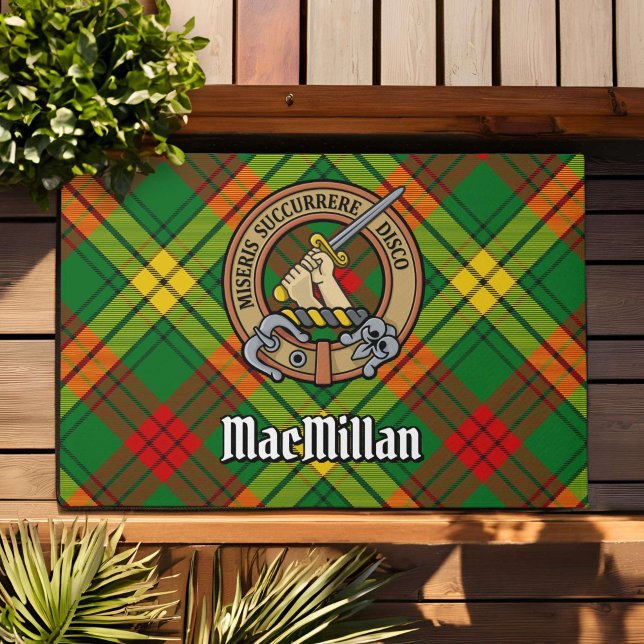Paillasson Clan MacMillan Crest sur Tartan (Créateur téléchargé)