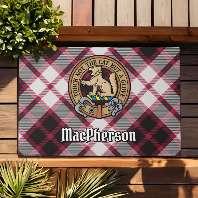 Paillasson Clan MacPherson Crest sur la chasse Tartan (Créateur téléchargé)