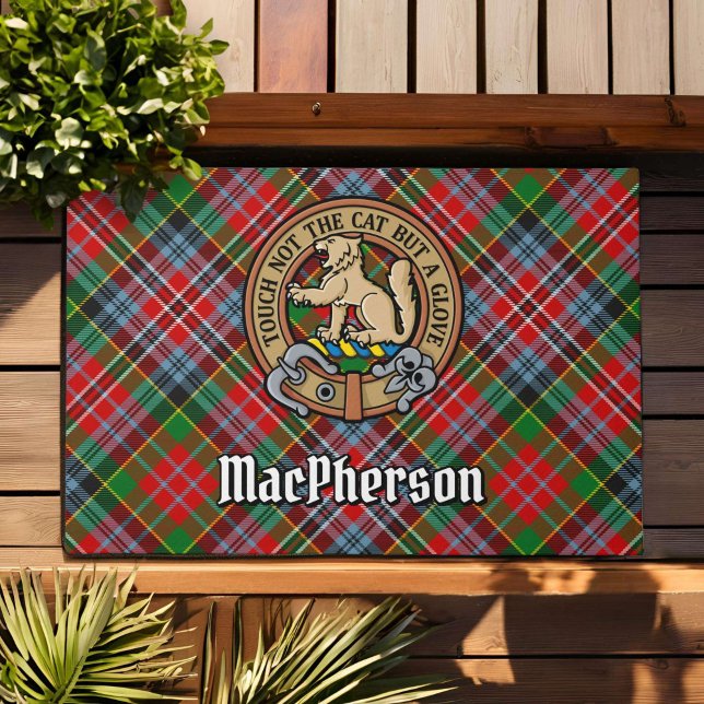 Paillasson Clan MacPherson Crest sur Tartan (Créateur téléchargé)