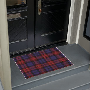 Paillasson Clan Plaid MacLachlan rouge violet chèque Tartan