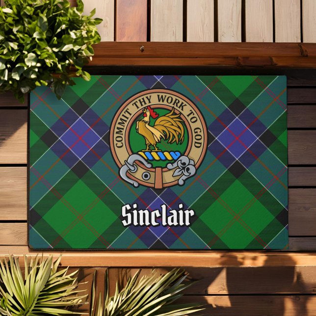 Paillasson Clan Sinclair Crest sur la chasse Tartan (Créateur téléchargé)