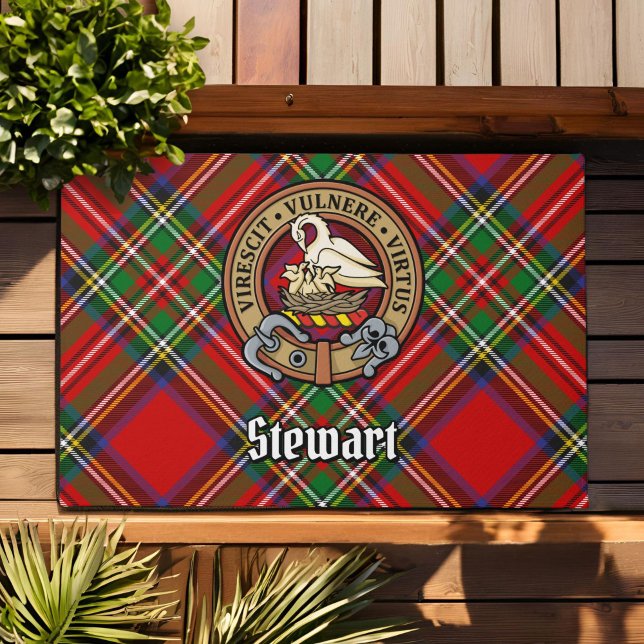 Paillasson Clan Stewart Crest sur Royal Tartan (Créateur téléchargé)