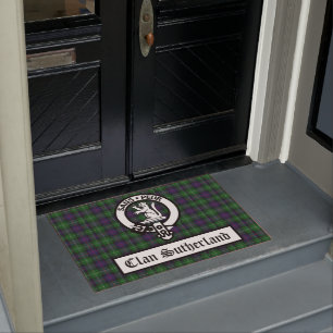 Paillasson Clan Sutherland Crest Badge et Tartan