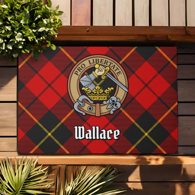 Paillasson Clan Wallace Crest sur Tartan (Créateur téléchargé)