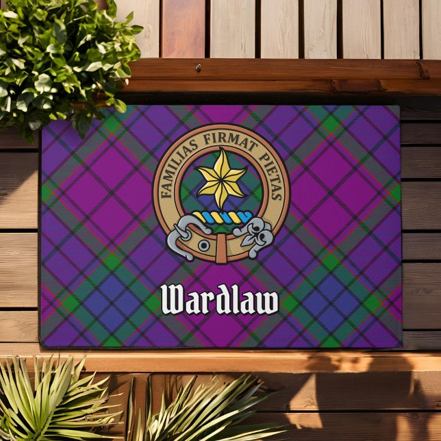Paillasson Clan Wardlaw Crest sur Tartan (Créateur téléchargé)