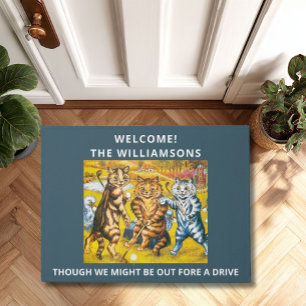Paillasson Classic Louis Wain Cats Jouer Golf Personnalisé