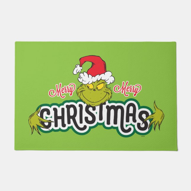 Paillasson Classique Le Grinch | Joyeux Joyeux Noël (Devant)