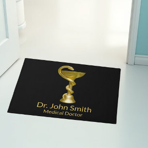 Paillasson Classique Médicale Bowl Hygieia Snake Gold Caduceu