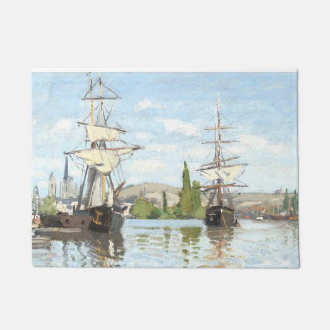 Paillasson Claude Monet. Bateaux naviguant sur la Seine à Rou (Devant)