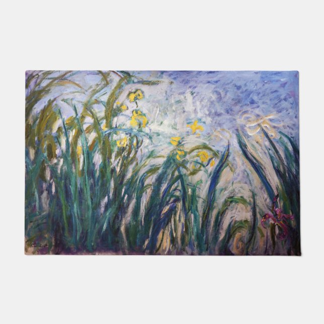 Paillasson Claude Monet - Iris jaunes et violets (Devant)