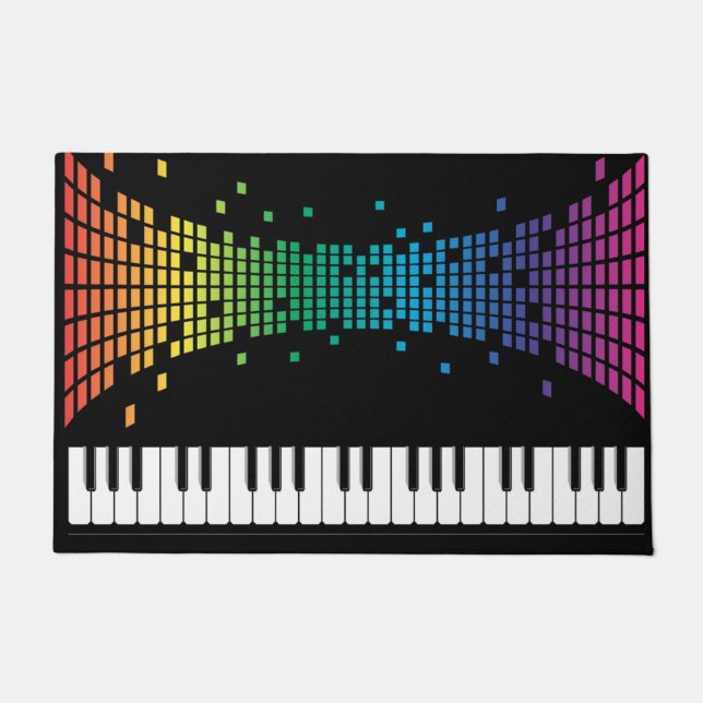 Paillasson Clavier instrumental piano de musique multicolore (Devant)