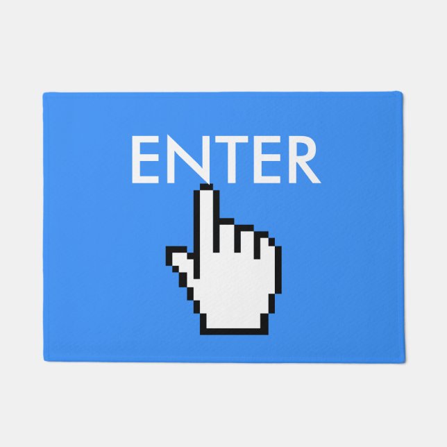 Paillasson Cliquez sur pour entrer dans Geeky (Devant)