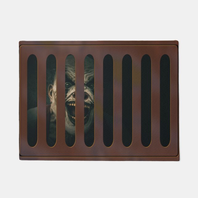 Paillasson Clown d'horreur d'Halloween dans la grille de temp (Devant)