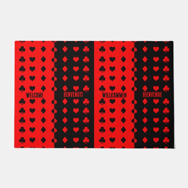 Paillasson Clubs, pique, coeur, diamants - cool (Devant)