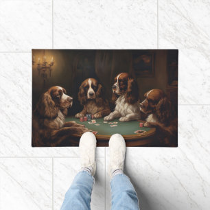 Paillasson Cocker Chiens Espagnols Jouer Poker Art