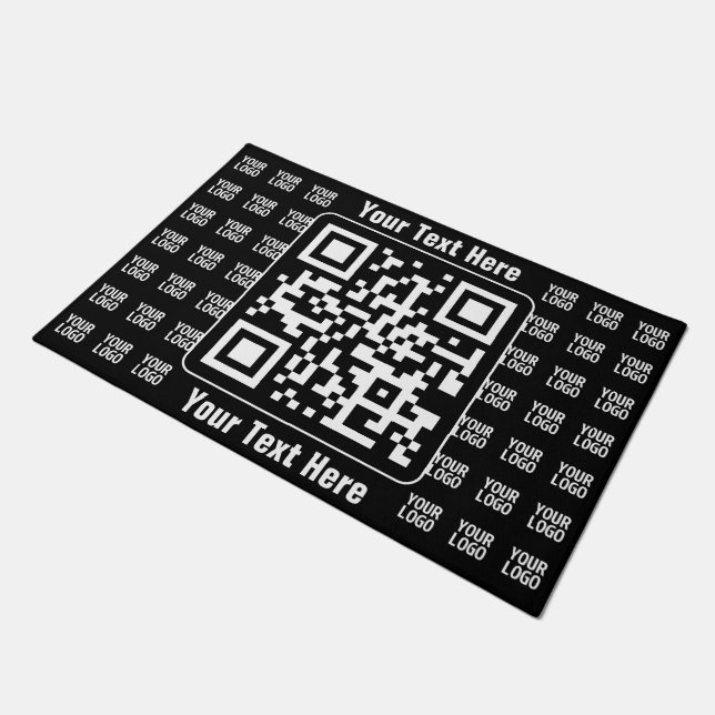 Paillasson Code QR promotionnel (modifiable) plus motif de lo (Incliné)