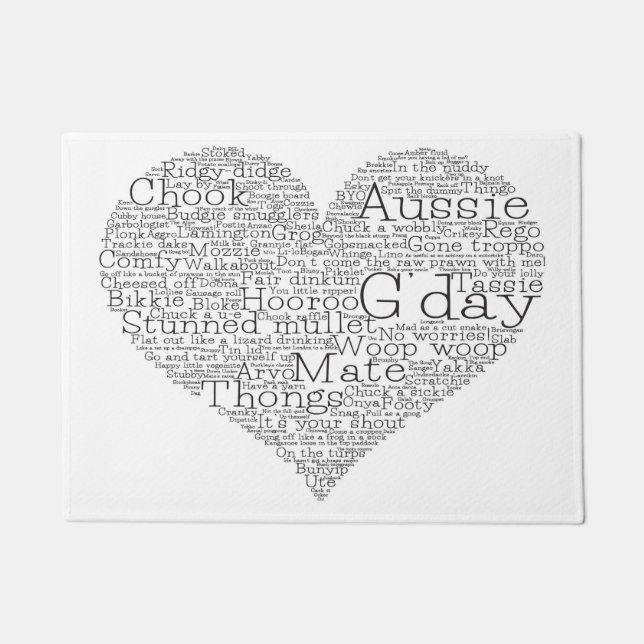 Paillasson Coeur d'argot australien (Devant)