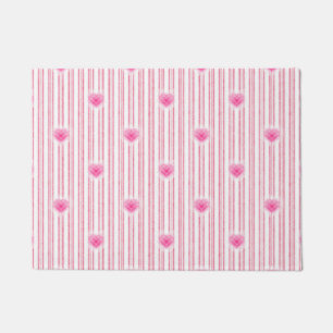 Paillasson Cœur de la Saint-Valentin Starburst sur rayure ros