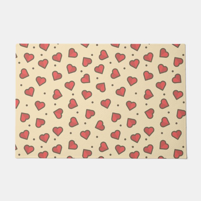 Paillasson Coeurs d'amour rouges (Devant)