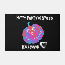 Coeurs de lune Halloween Citrouille Porte Mat