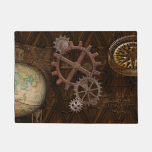 Paillasson Cogs, Engrenages, Clé Globe & Skelton