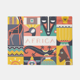 Paillasson Collage symbolique africain d'art