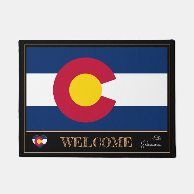 Paillasson Colorado & Colorado Drapeau Mat / sports USA (Devant)