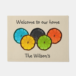 Paillasson Coloré Citrus Slices Porte Mat