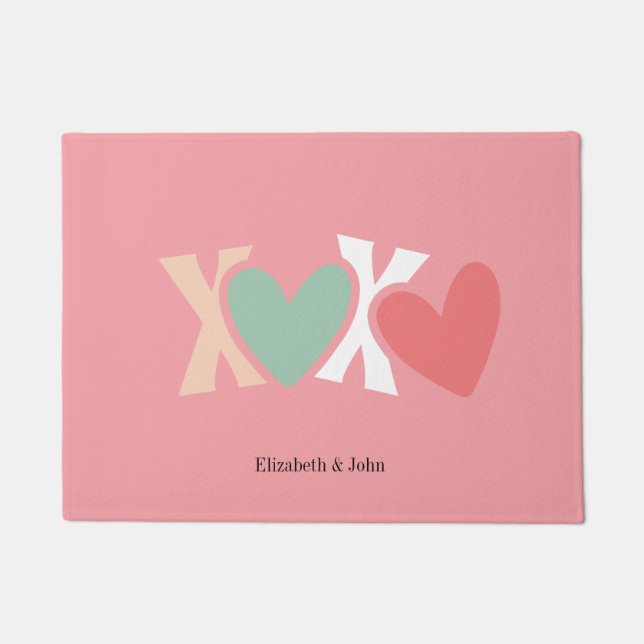 Paillasson Coloré "XOXO" Saint-Valentin   (Devant)