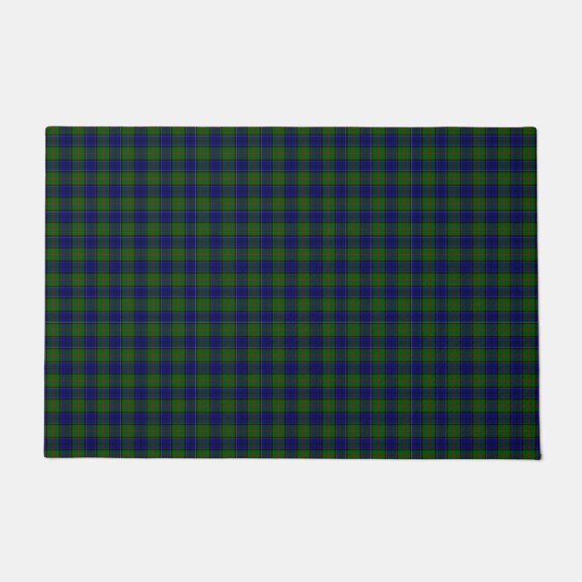 Paillasson Colquhoun tartan bleu vert plaid (Devant)