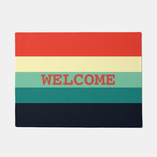 Paillasson Combo en cinq couleurs - bleu Aqua vert jaune roug (Devant)