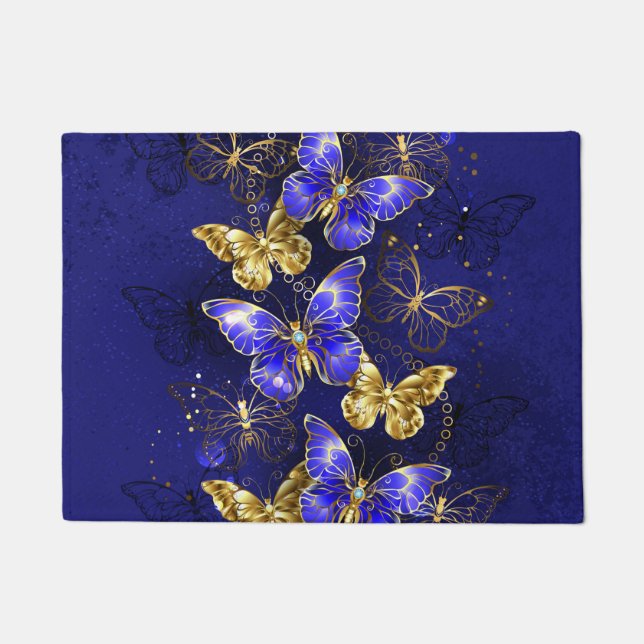Paillasson Composition avec papillons Sapphire (Devant)