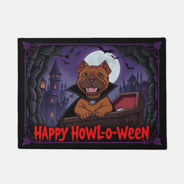 Paillasson Compte Shar Pei Joyeux Hurle-oween (Devant)