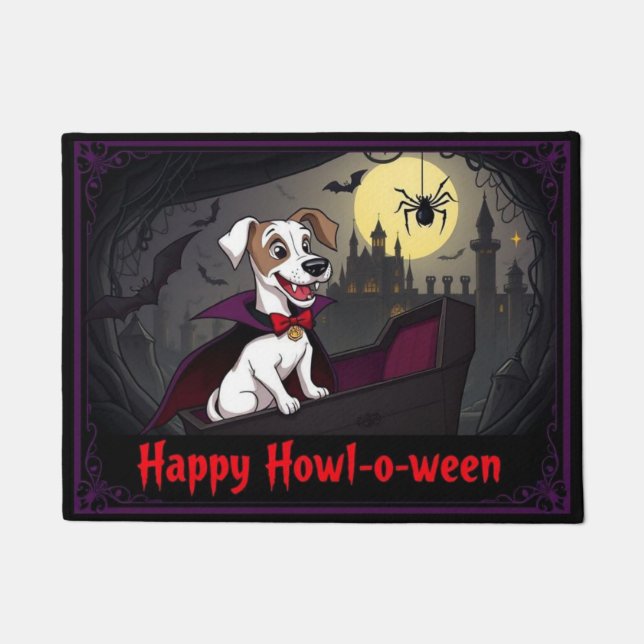 Paillasson Comptez Whippet Joyeux Howl-o-ween (Devant)