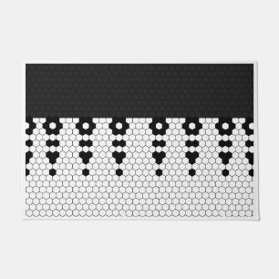Paillasson Conception de carreaux franges noirs