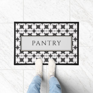 Paillasson Conception de carreaux vintage noir et blanc pour